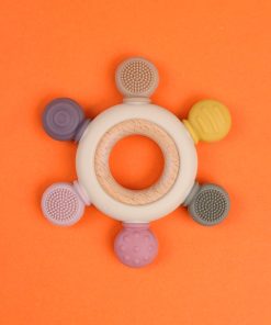 Alternative view of Silicone and Beechwood Teether (Baby Girls)